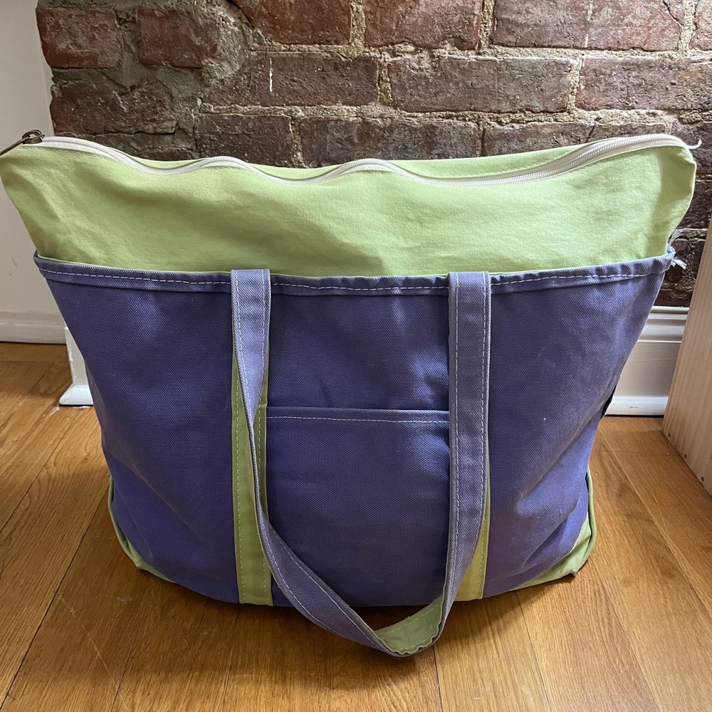 Large LLBean boat and tote canvas bag